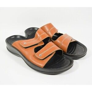 Aerothotic Brown Strap Orthotic Slip On Slides Sandals Sz 39